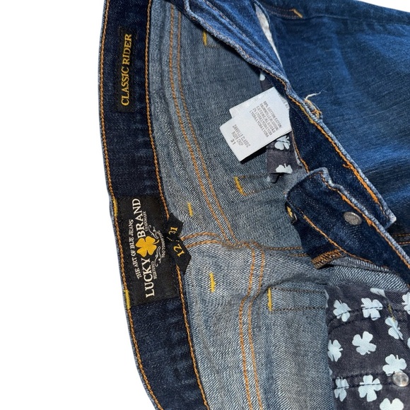 Lucky Brand Classic Rider - Blue Flare Wide Leg Capri Jeans - Picture 3 of 5